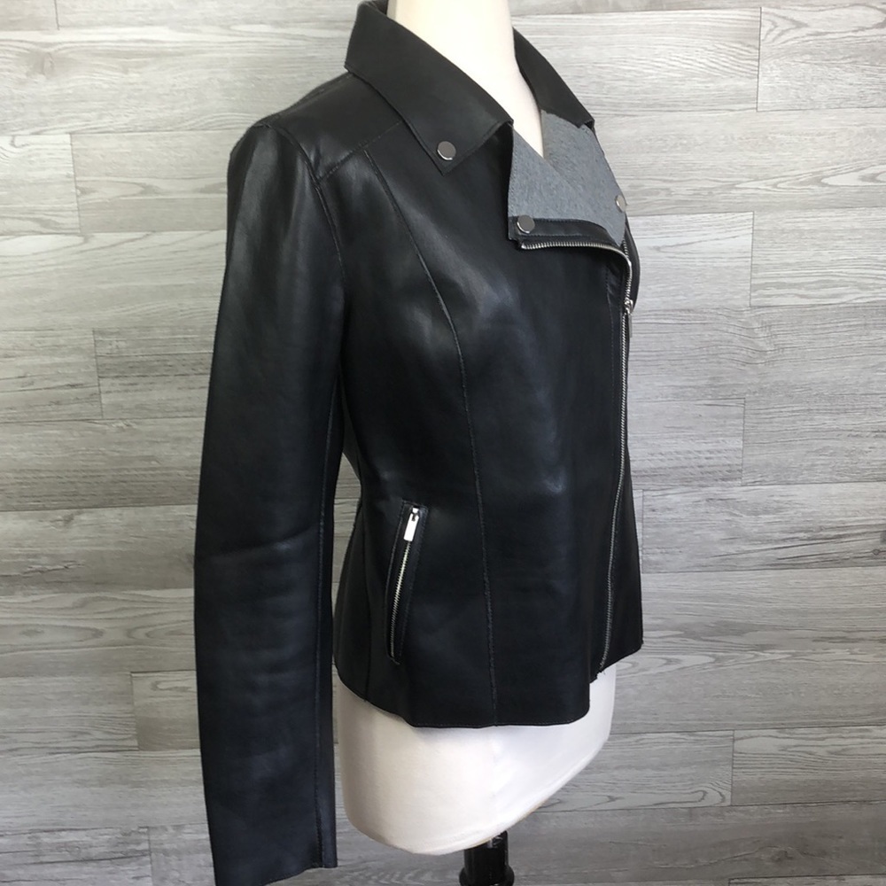 Bagatelle Vegan Leather Moto Jacket Small Black - Picture 4 of 8